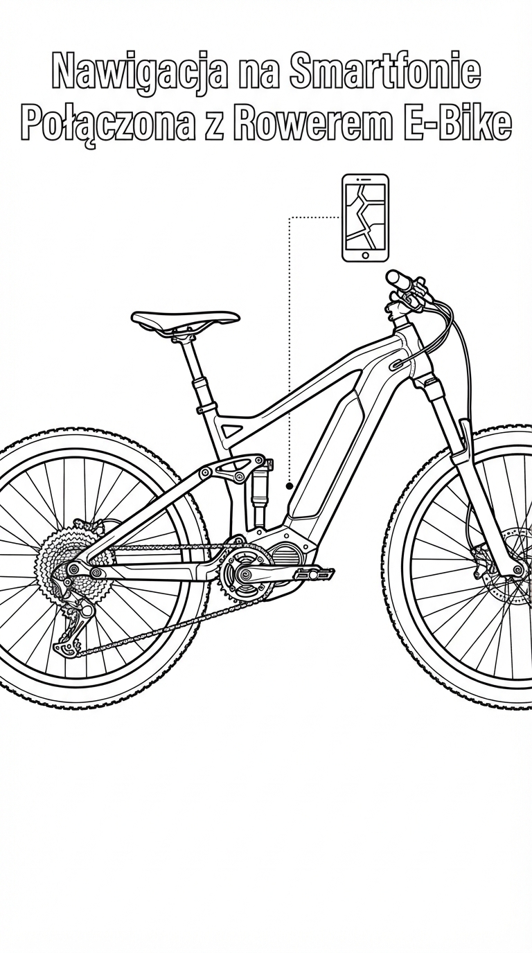 Nawigacja na Smartfonie Połączona z Rowerem E-Bike