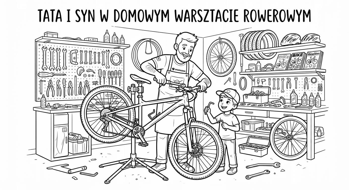 Tata i Syn w Domowym Warsztacie Rowerowym